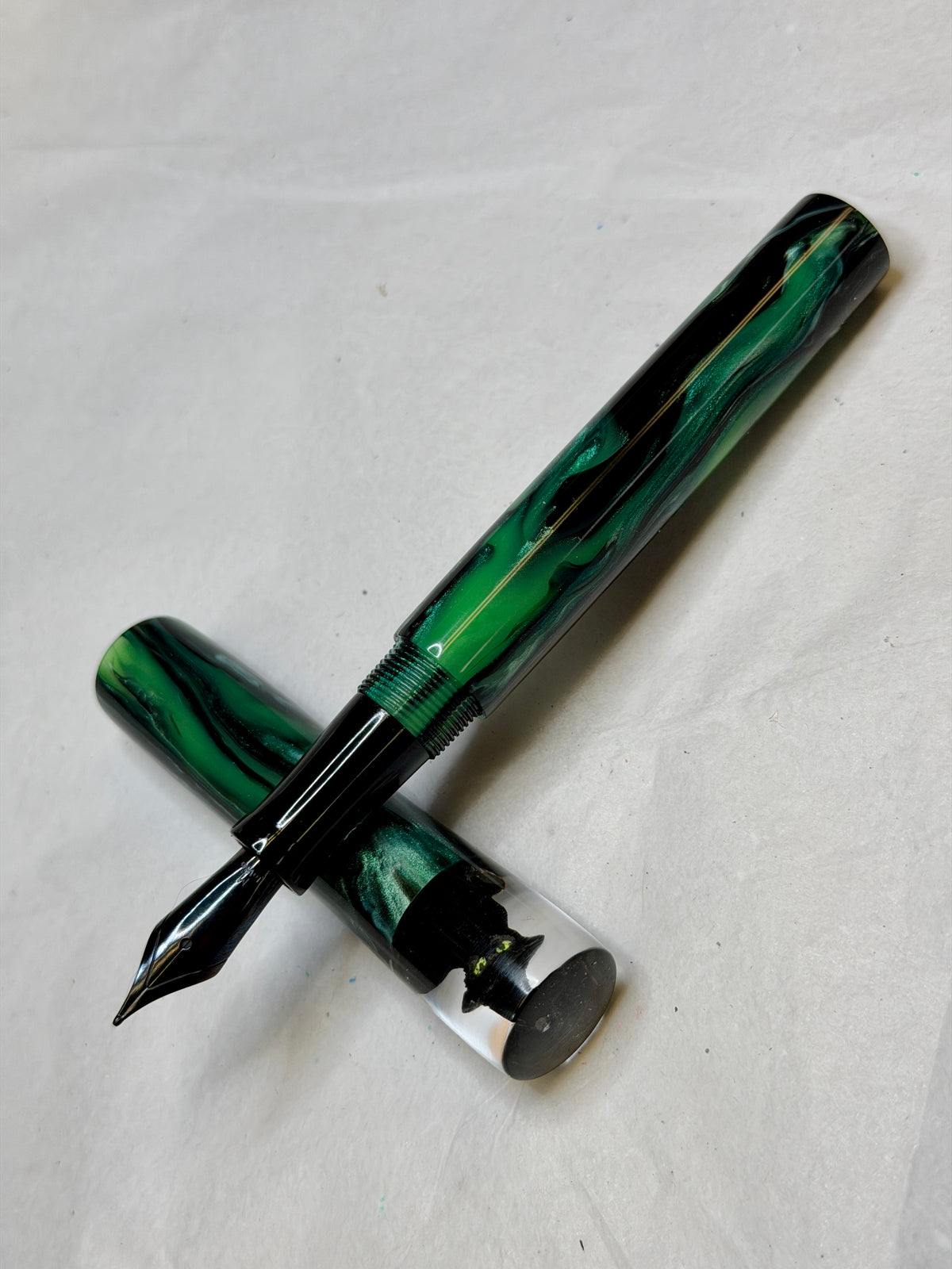 Midnight Citrus Black Cat Alpha Fountain Pen (Jen)