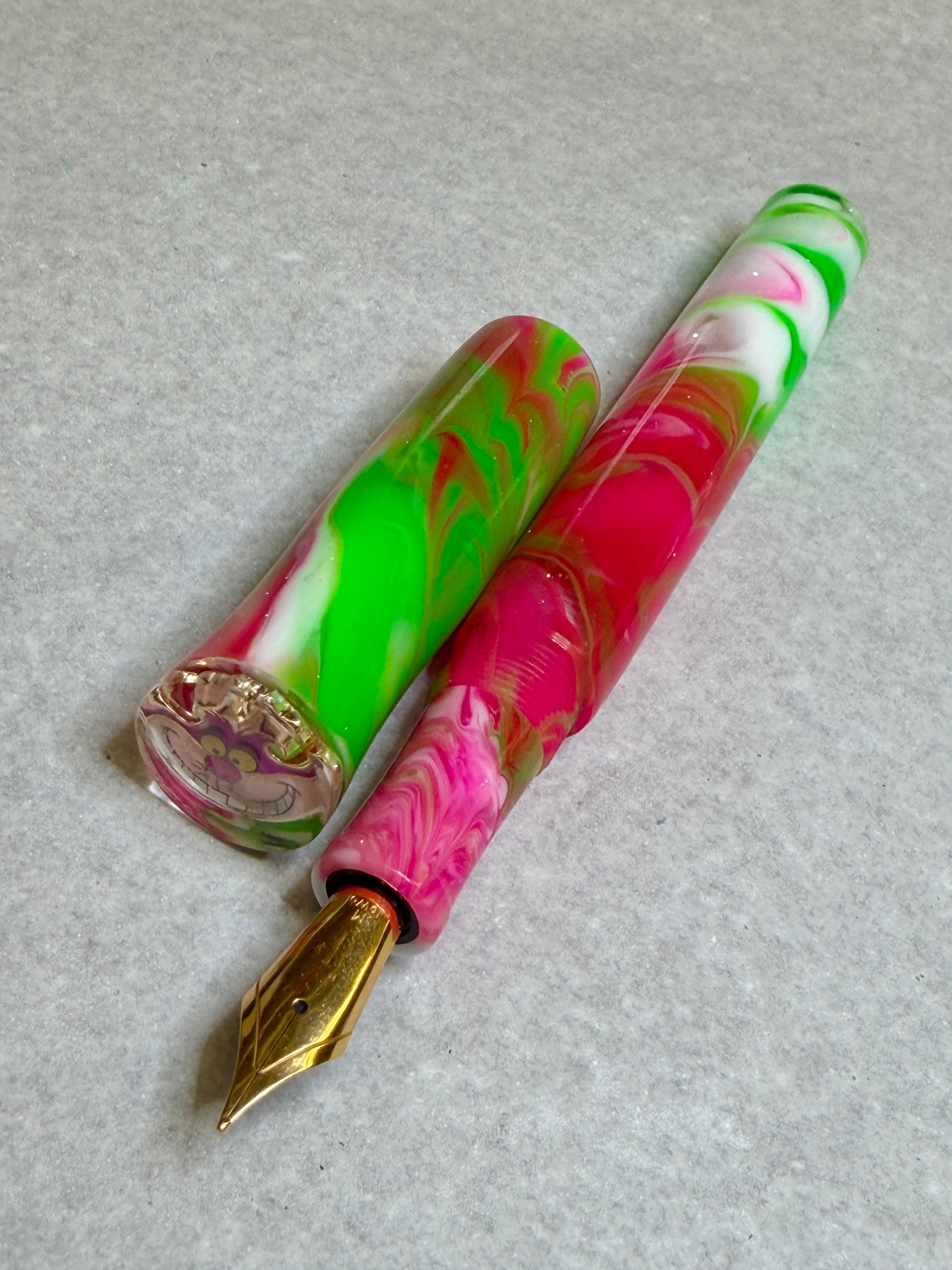 Rosetta Swirl Cheshire Cat Alpha Fountain Pen