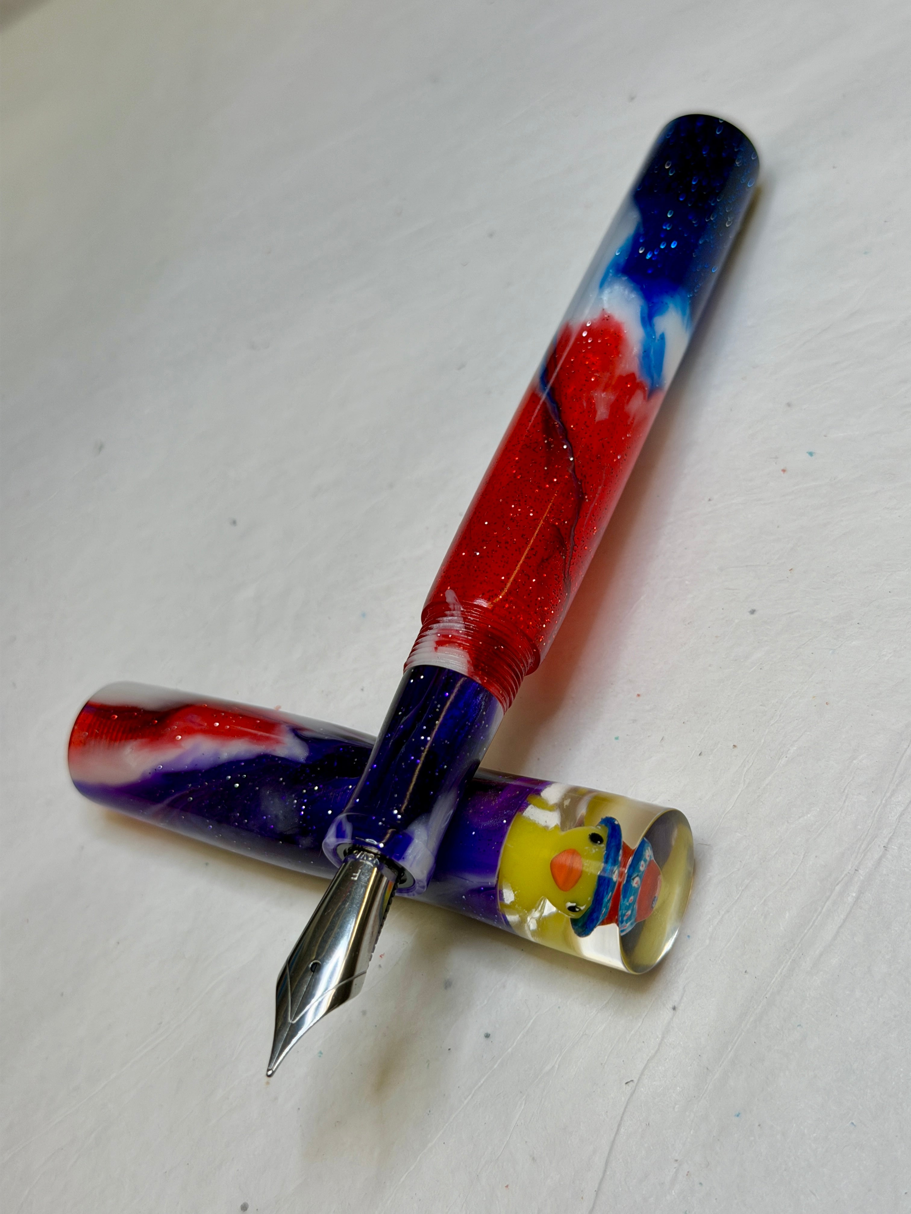 Chromatic Cyclone Patriotic Duck Alpha Fountain Pen