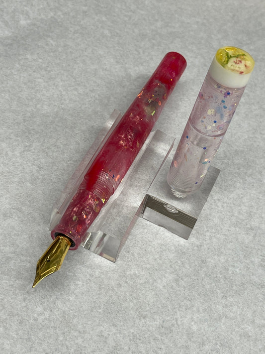 Dirty Shirley Fountain Pen with Floral Finial (Ayanna)