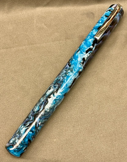 Sky Blue Abalone Pen with clip