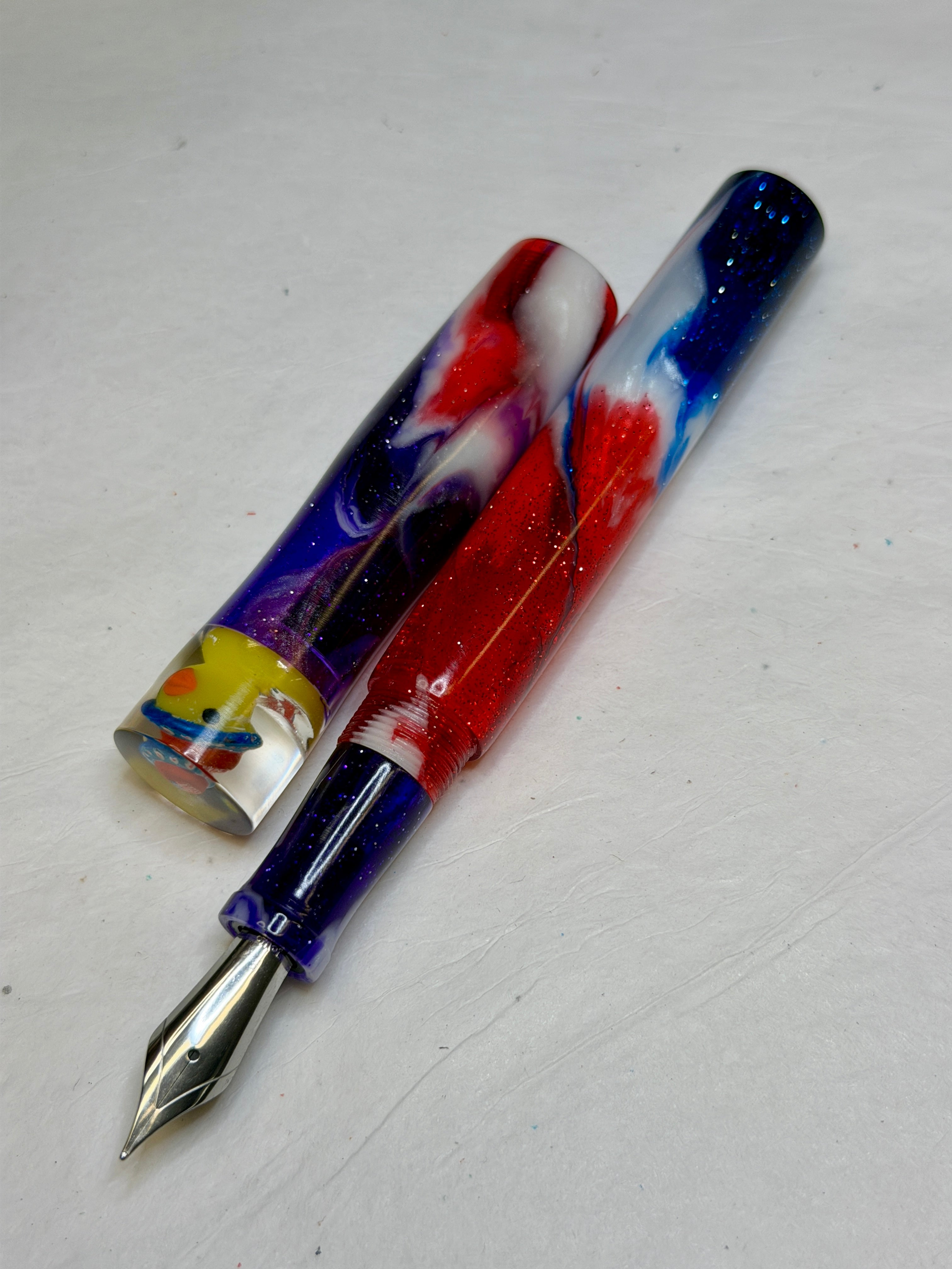 Chromatic Cyclone Patriotic Duck Alpha Fountain Pen
