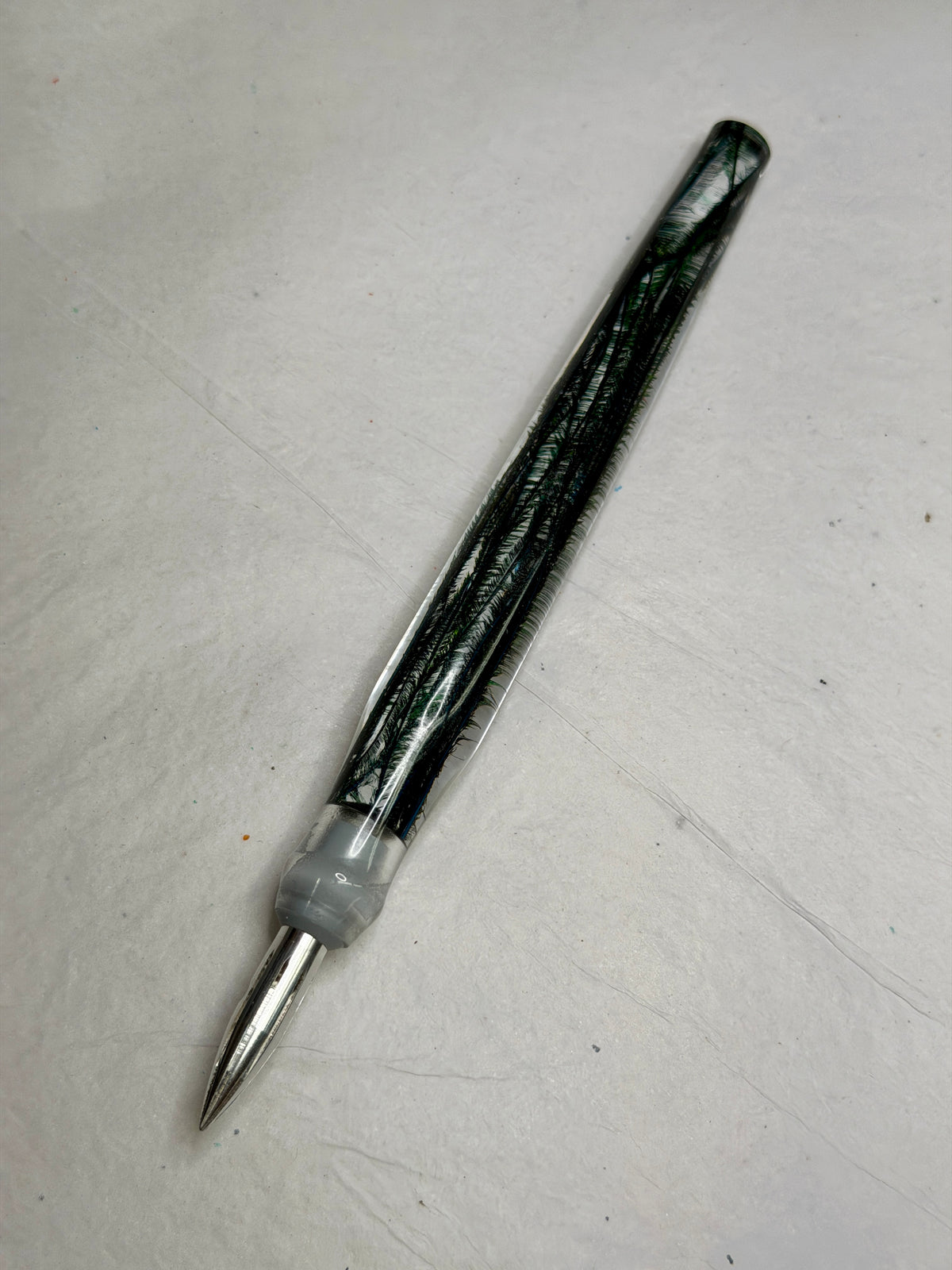 Peacock Feather Kakimori Nib Holder