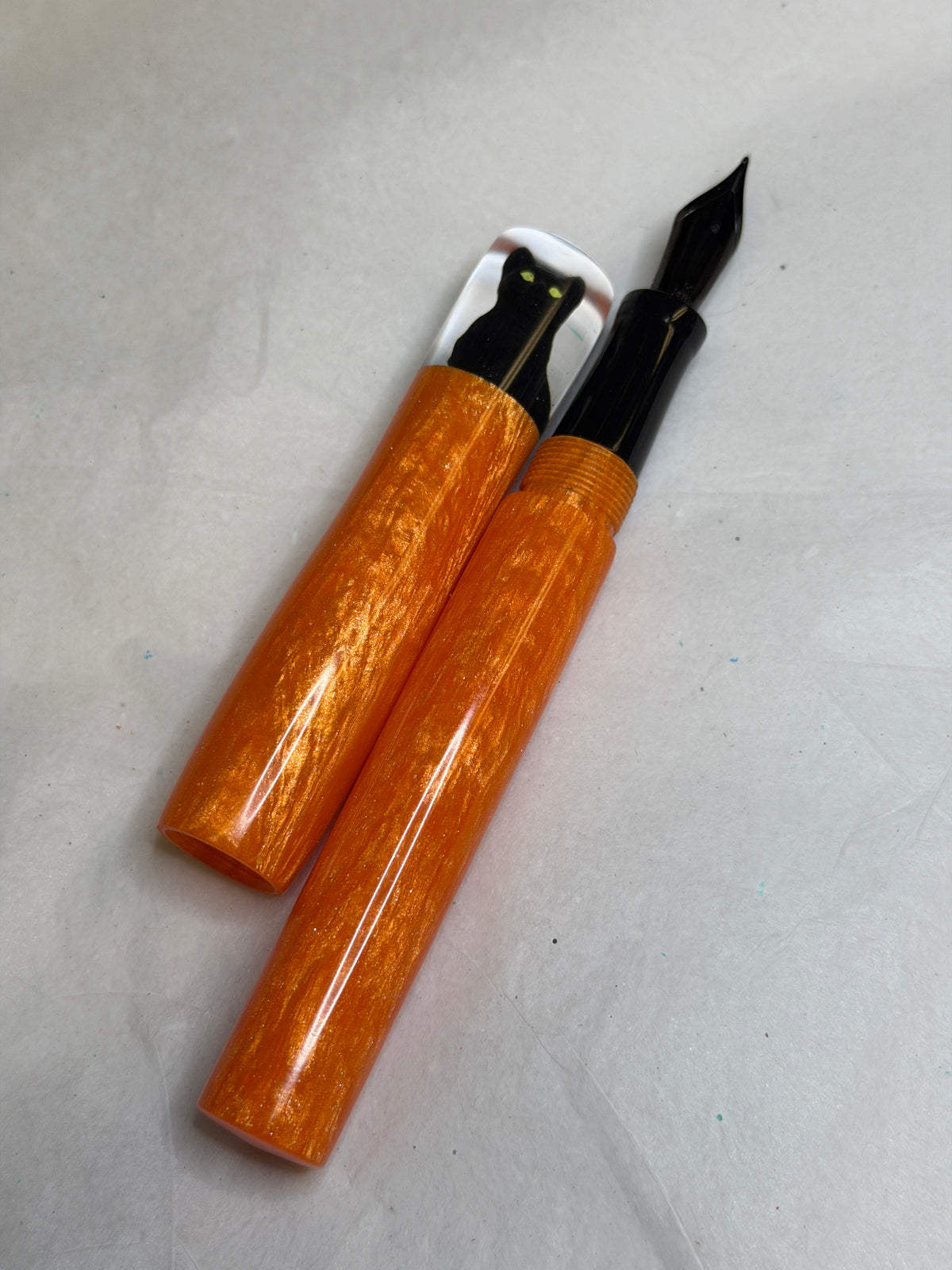 Tennessee Pearl Black Cat Alpha Fountain Pen