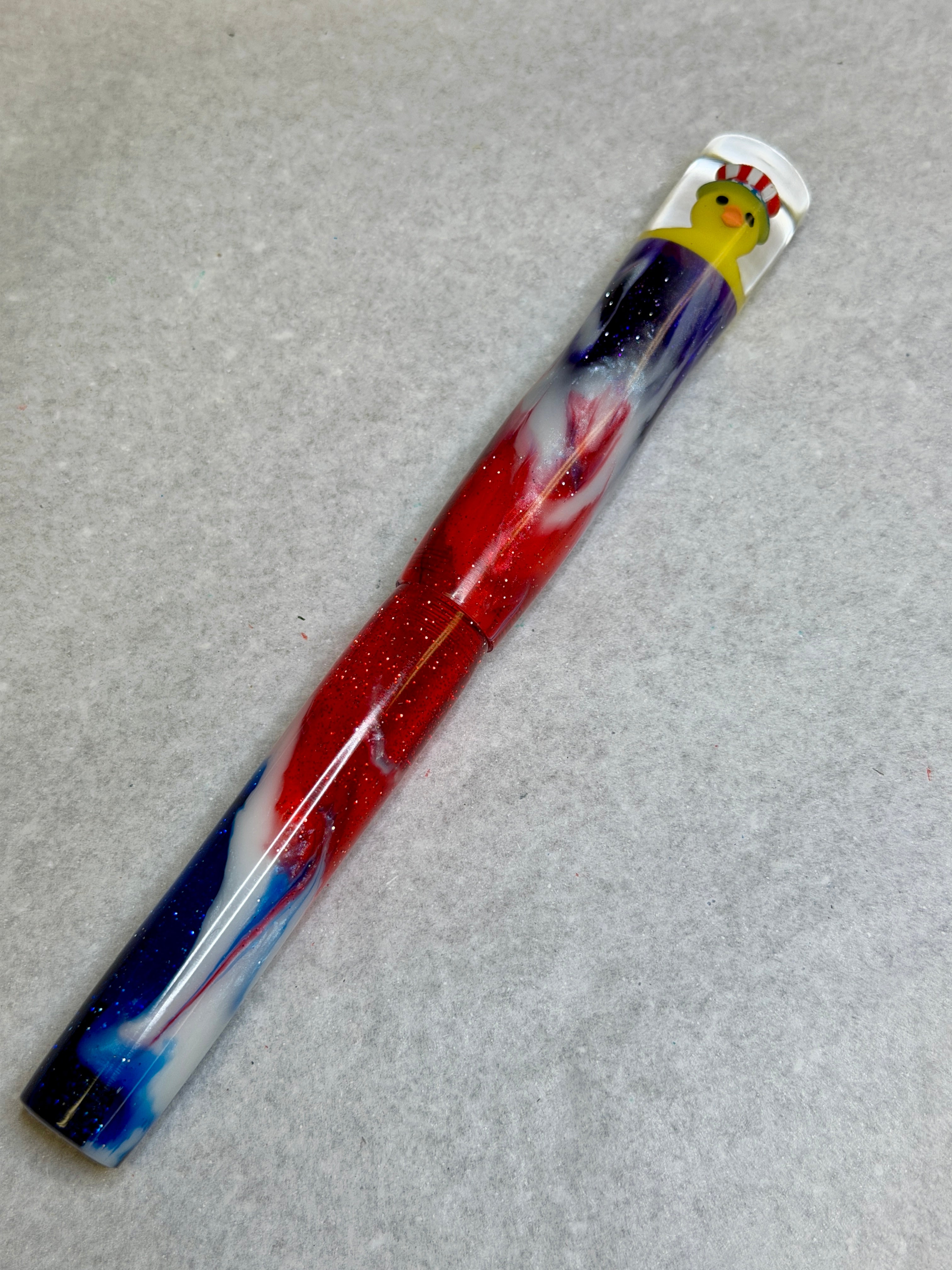 Chromatic Cyclone Patriotic Duck Alpha Fountain Pen