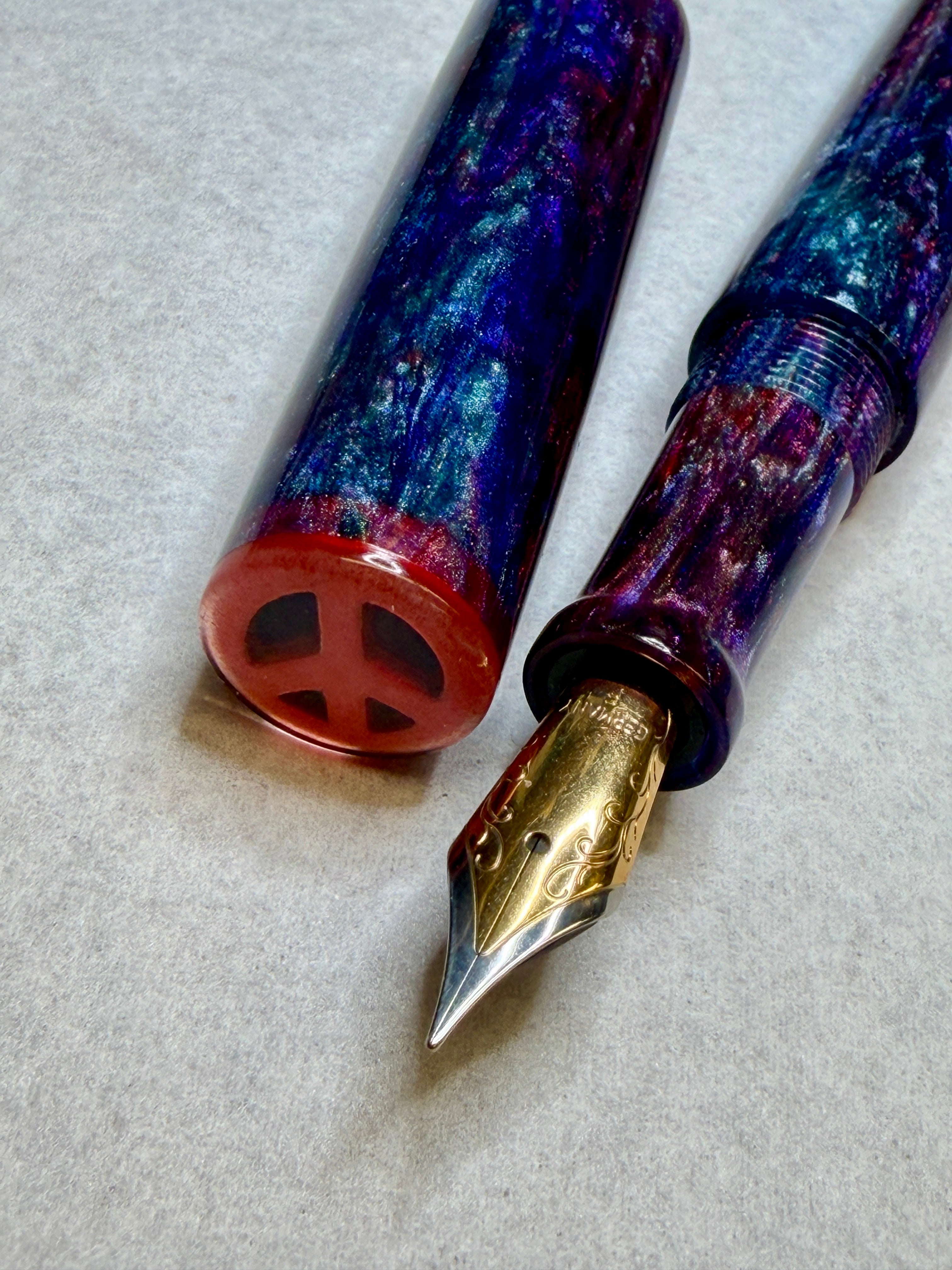 Psychedelic Peace Out #1 Alpha Fountain Pen