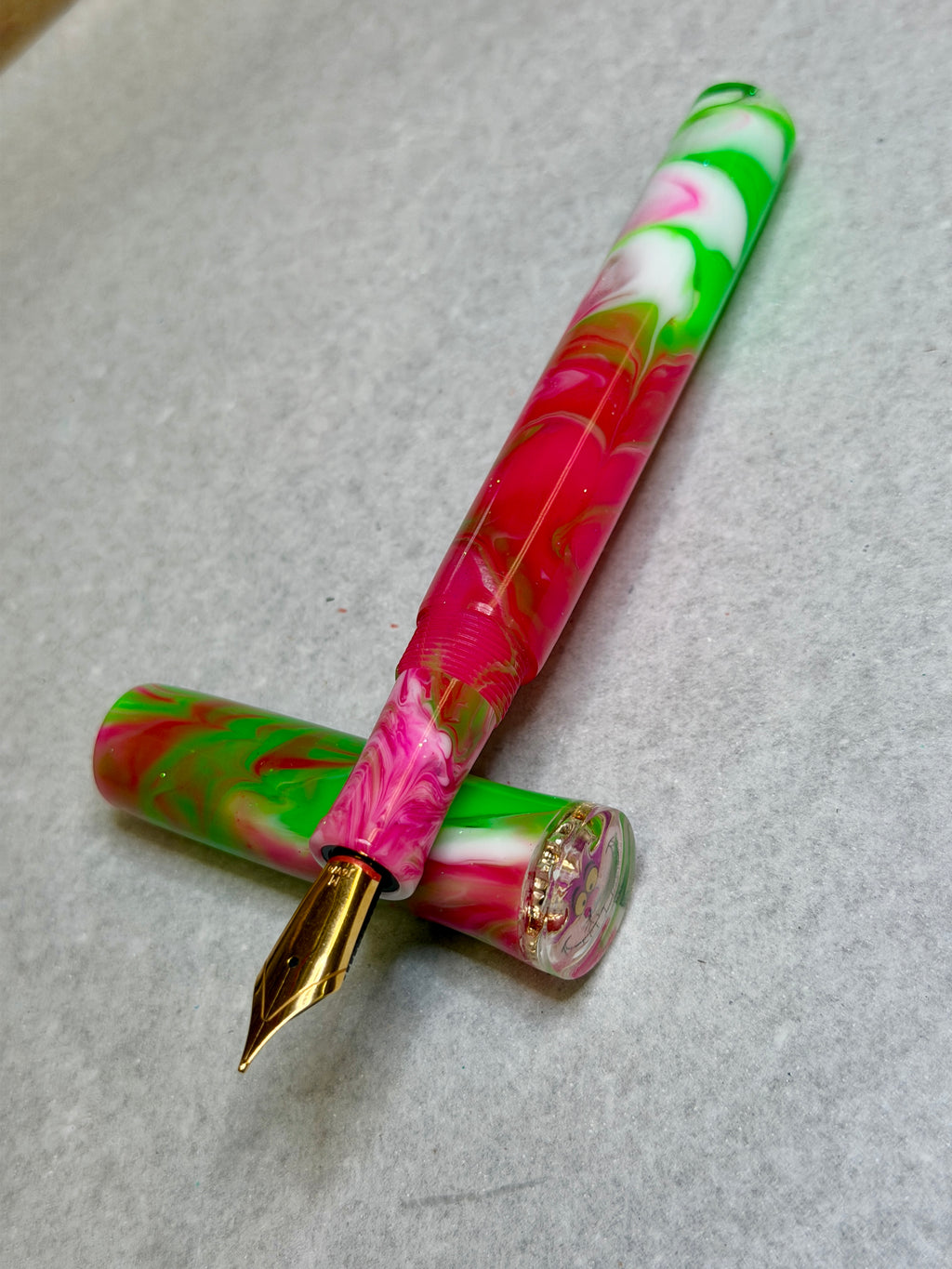 Rosetta Swirl Cheshire Cat Alpha Fountain Pen