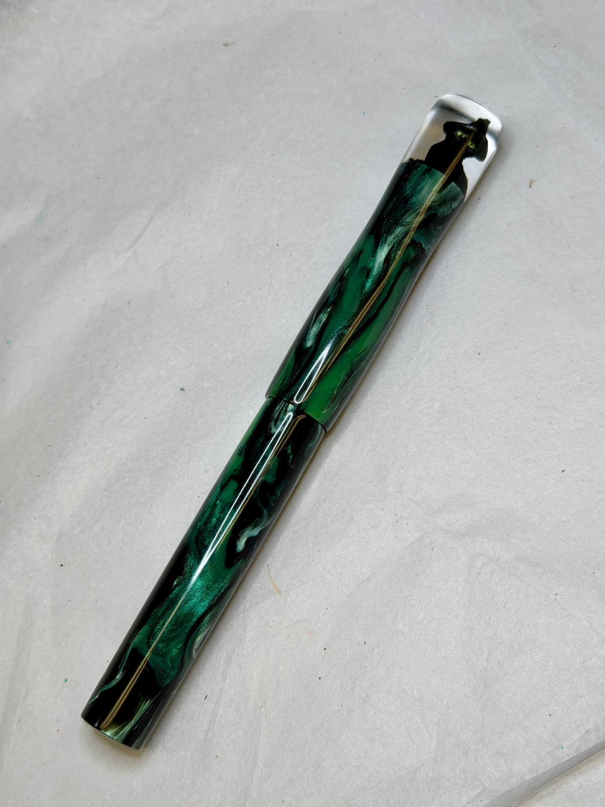 Midnight Citrus Black Cat Alpha Fountain Pen (Jen)