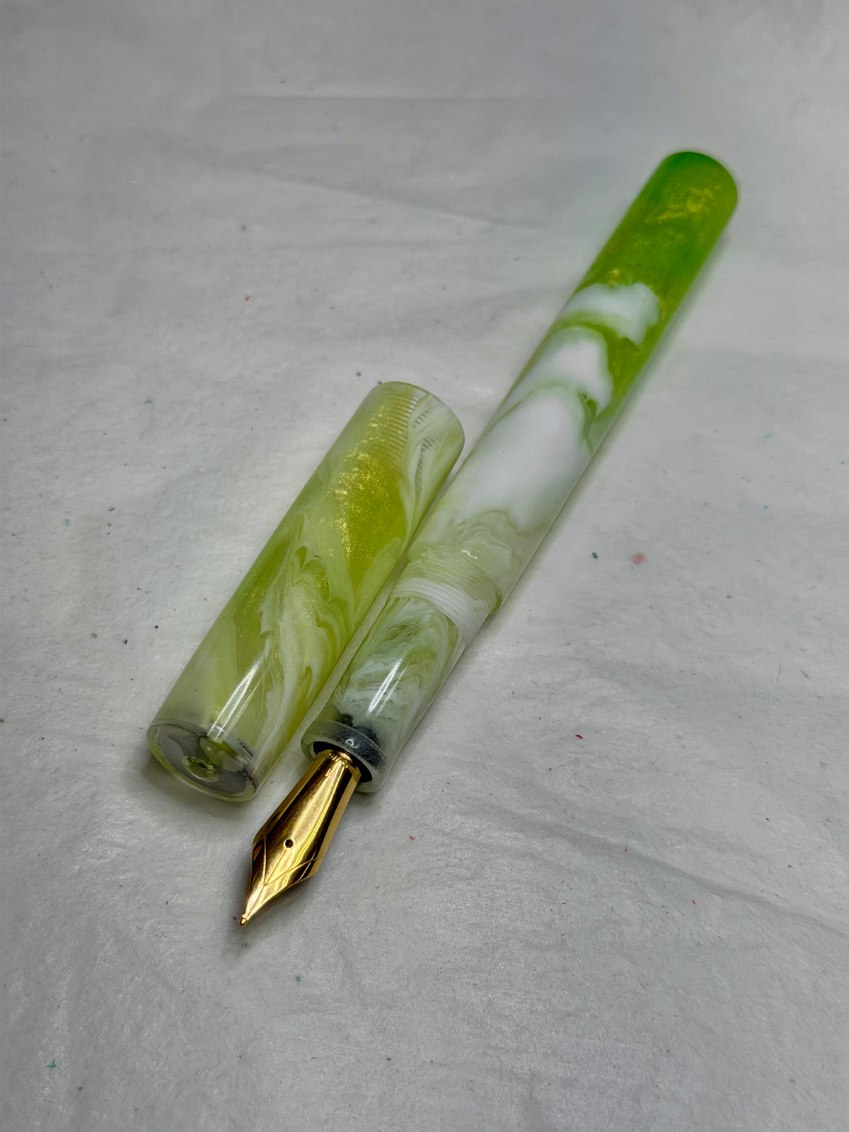 Peridot Alpha Fountain Pen with finial - CM