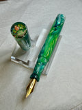 Lime Green Abalone Alpha Fountain Pen