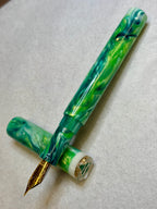 Lime Green Abalone Christmas Tree #7 Alpha Fountain Pen