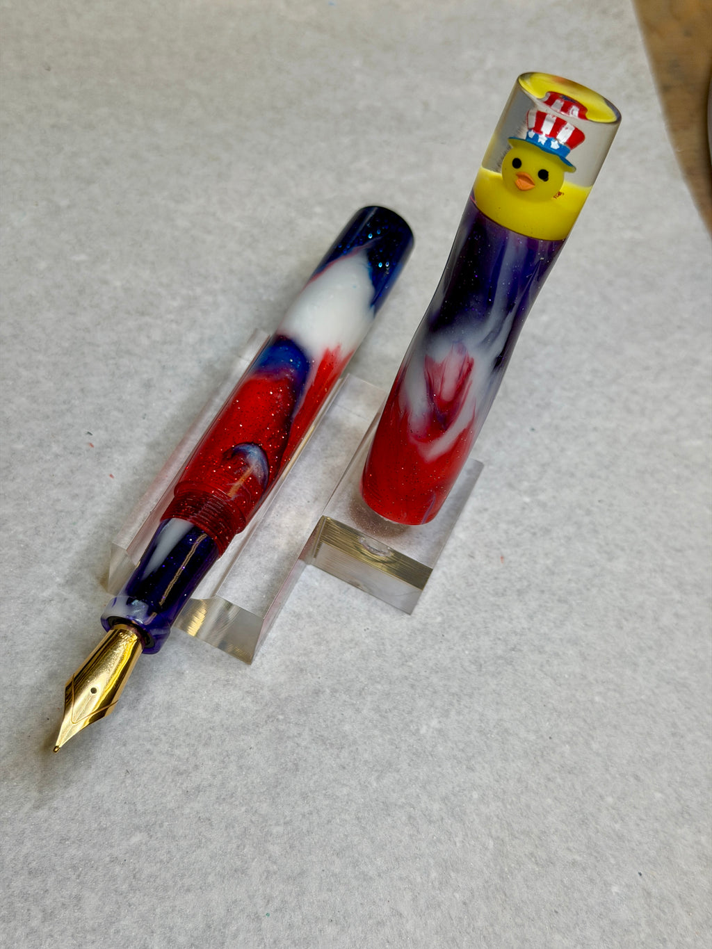 Chromatic Cyclone Patriotic Duck Alpha Fountain Pen