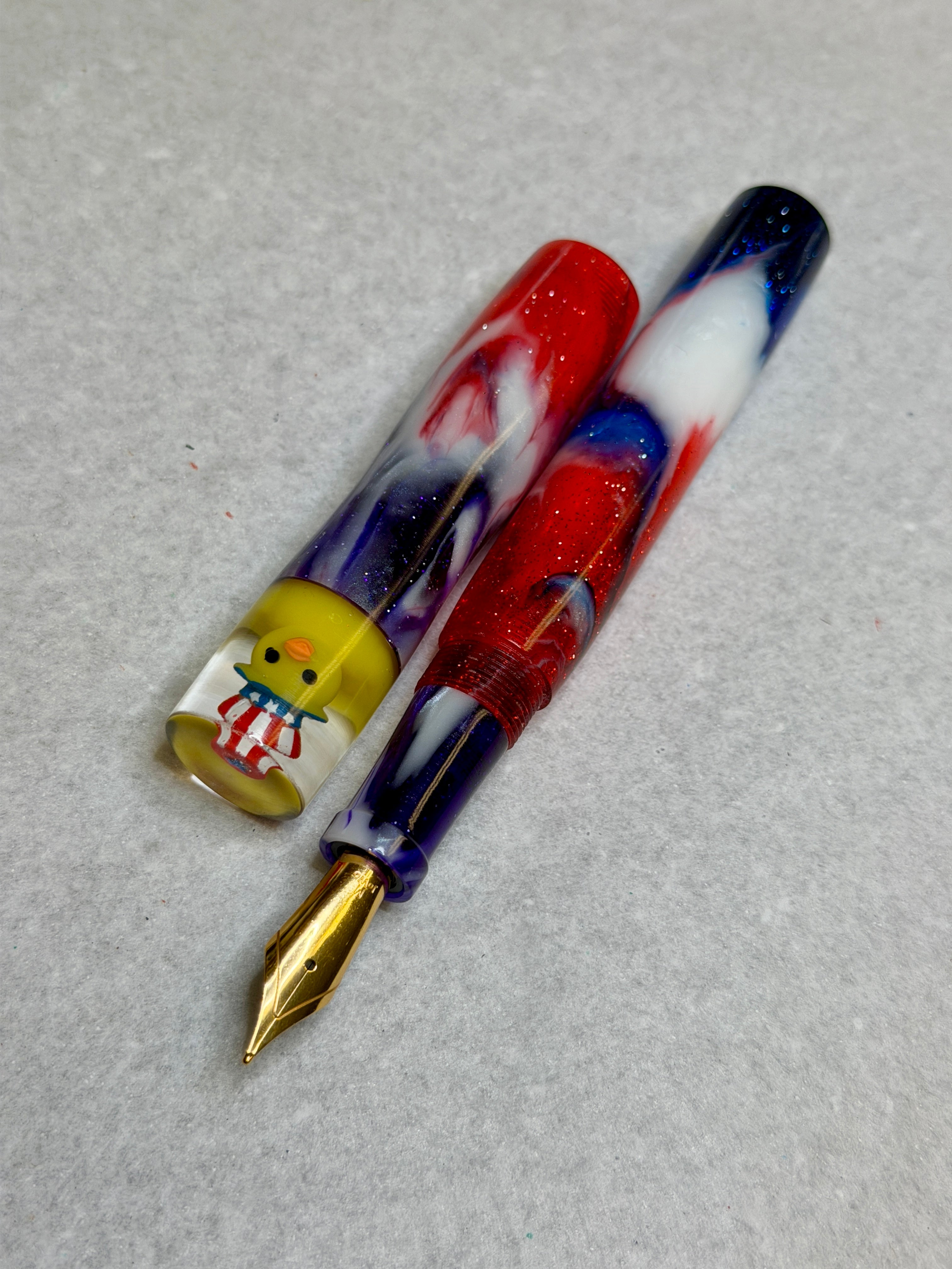 Chromatic Cyclone Patriotic Duck Alpha Fountain Pen