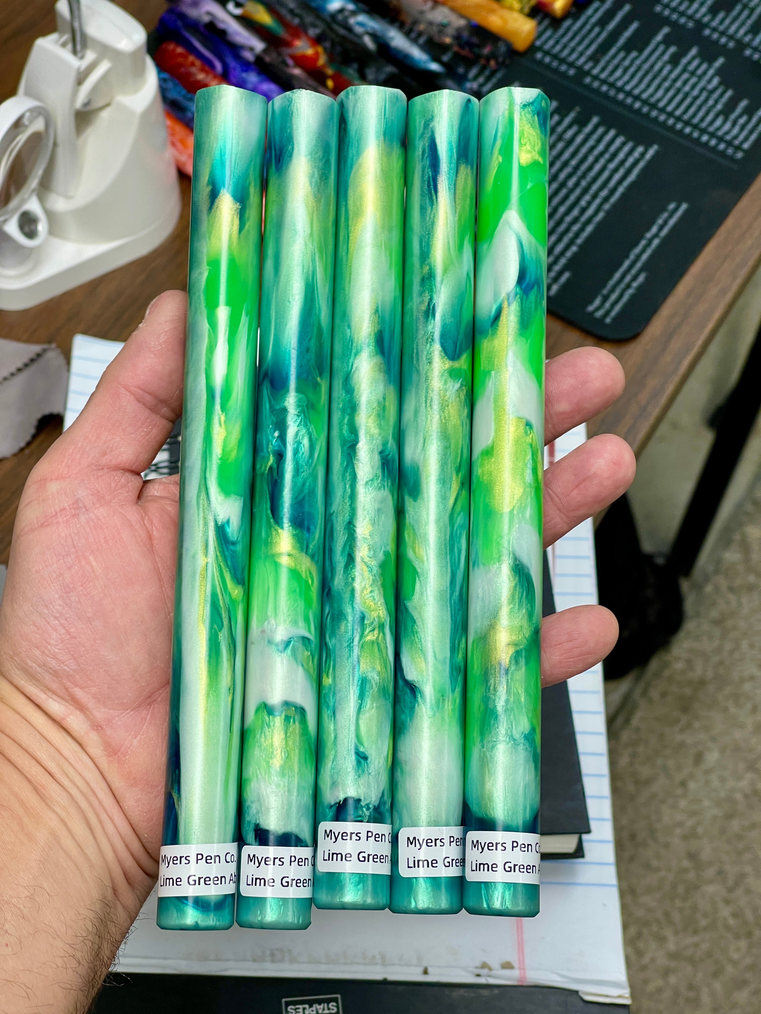 Lime Green Abalone Blank
